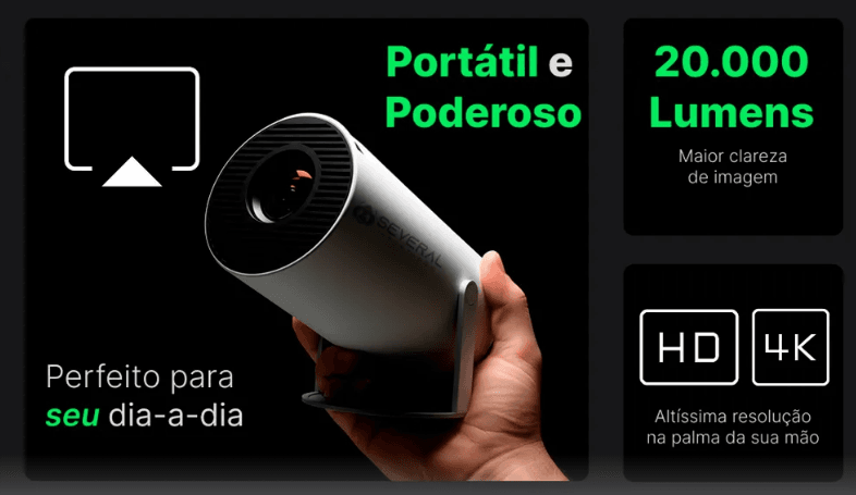 projetor smart portátil several importados full hd 4k android 11 wi fi bluetooth projetor smart portátil several importados full hd 4k android 11 wi fi bluetooth