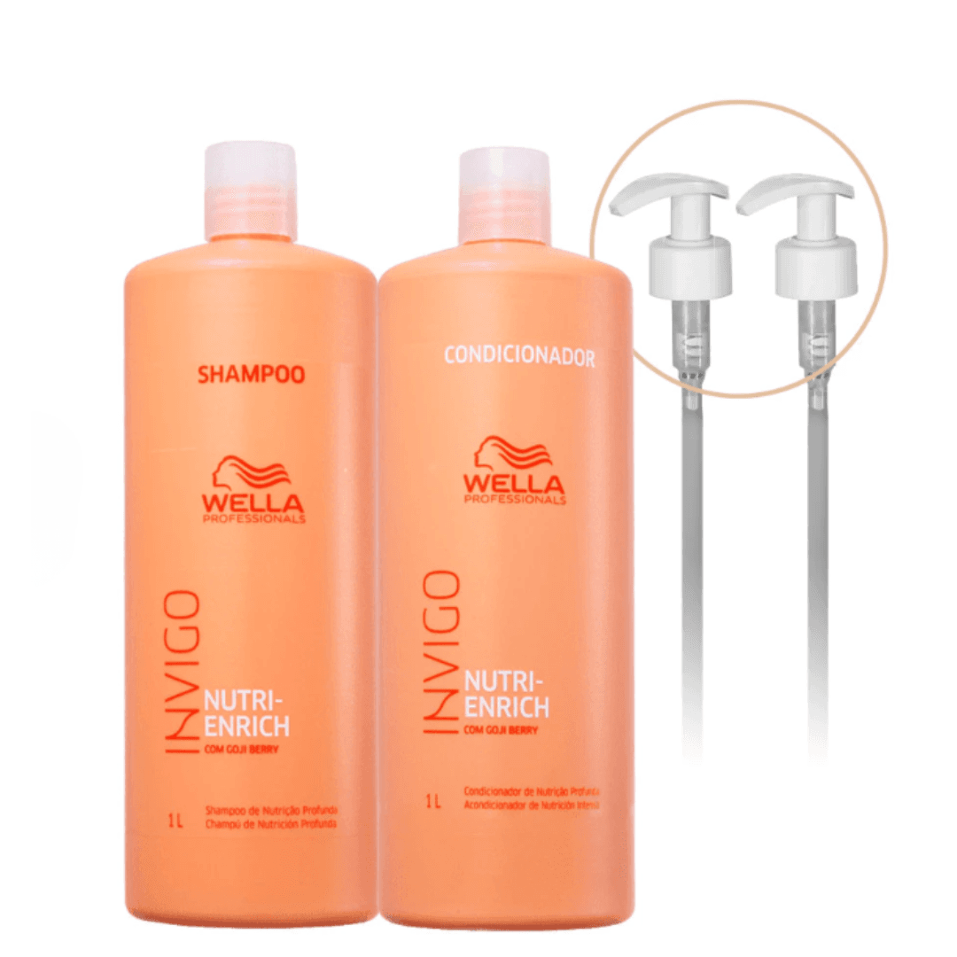 kit wella professionals invigo nutri enrich shampoo condicionador e válvula (4 produtos) kit wella professionals invigo nutri enrich shampoo condicionador e válvula (4 produtos)
